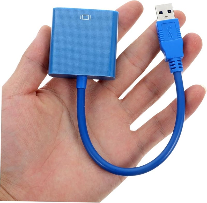 USB to VGA Adapter Cable External Video Converter for Monitor Blue Driver Included - Image 3
